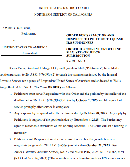 판결문 1면. 사진=미국 캘리포니아주 북부지방법원