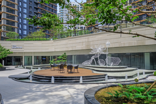 래미안 원펜타스 선큰정원 전경. 사진=삼성물산