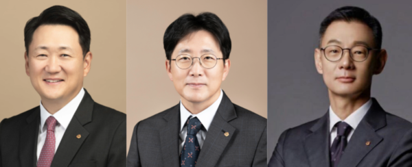 (왼쪽부터) 김우석 한화 건설부문 대표이사 내정자,  양기원 한화임팩트 사업부문 대표이사 내정자, 김재현 한화세미텍 대표이사 내정자. 사진=한화그룹