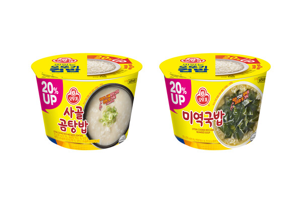 오뚜기가 대표 간편식 ‘컵밥’의 신제품 ‘미역국밥·사골곰탕밥’ 2종을 출시했다. 사진=오뚜기