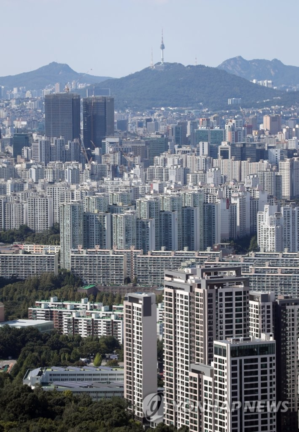 서울 강남구 개포동을 비롯한 강남권 아파트 일대 사진=연합뉴스