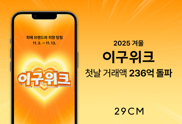 2025 겨울 이구위크 첫날 성과 포스터. 사진=29CM 제공