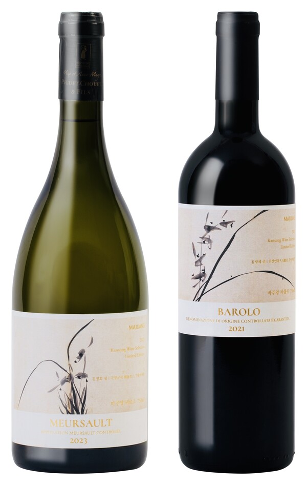 롯데칠성음료가 국내 최장수 와인 브랜드 ‘마주앙’이 간송미술관과 협업한 ‘25년 마주앙X간송 에디션’ 2종을 한정 출시한다. 사진=롯데칠성음료